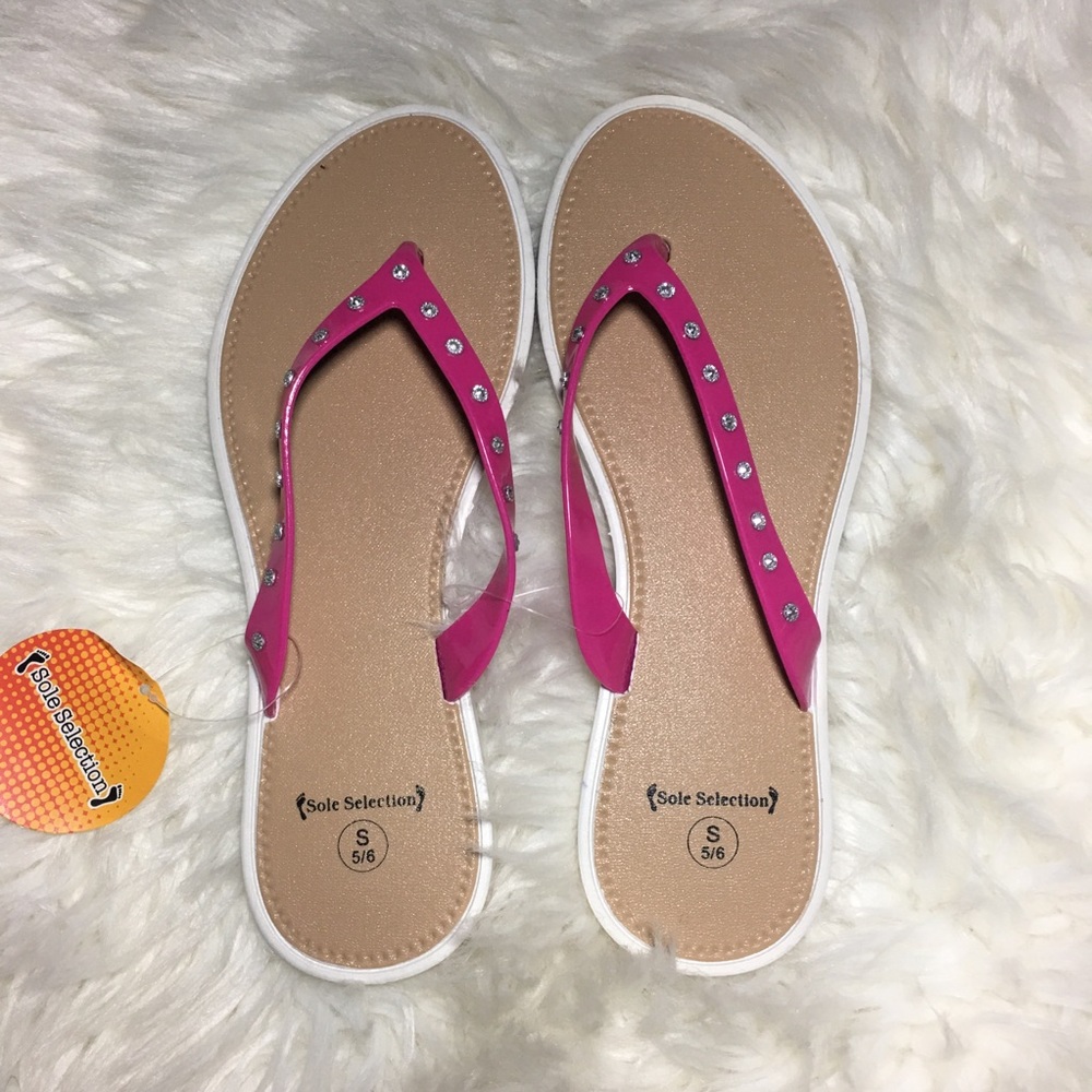 Sole selection sandals pink and silver diamonds